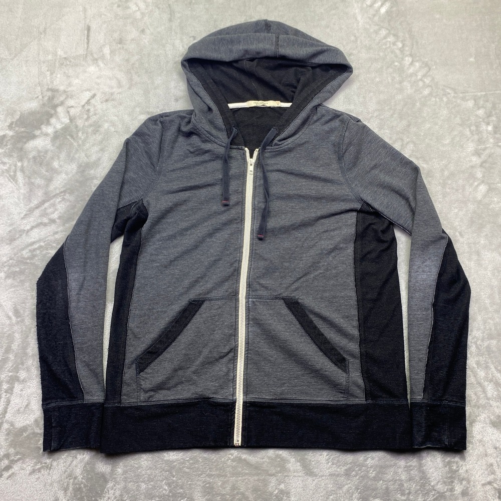 Abbot Main Mens Full Zip Hoodie Gray Black Colorblock Size M Grunge Gorpcore
